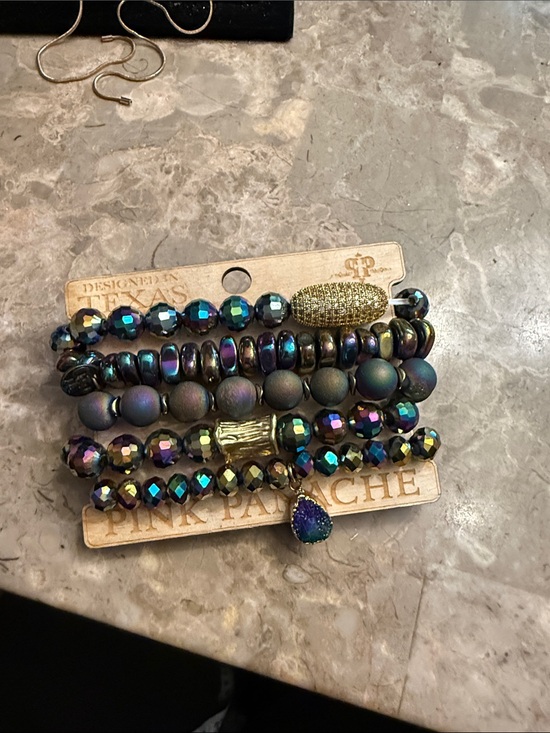 Pink Panache Jewelry - NWT Pink Panache oil slick, rainbow color 5 bracelets made in Texas w GoldTone